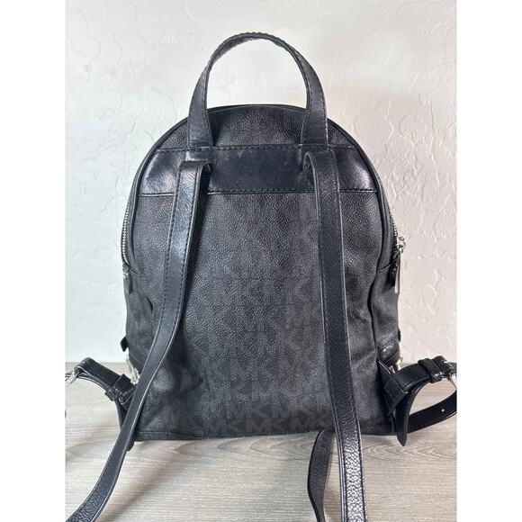 MICHAEL Michael Kors signature monogram Rhea Medium Logo Studded Backpack - Picture 4 of 9